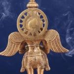 Brass Standing Garuda Idol | 12" x 7" x 3.5" (30.5 x 17.8 x 8.9 cm) | 3 kg Divine Vehicle Art | Premium Sacred Protection Murti